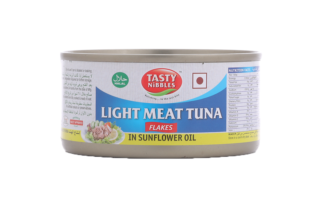 Tasty Nibbles Light Meat Tuna Flakes In Sunflower Oil   Tin  185 grams